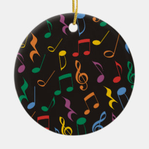 Colorful Music Notes Ceramic Tree Decoration