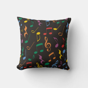 Colorful Music Notes Cushion