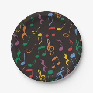 Colorful Music Notes Paper Plate