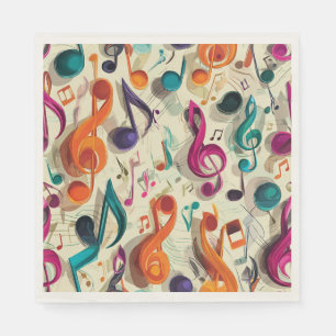 Colorful Music Pattern Napkin