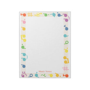 Colorful Musical Note Frame Cute Fun 