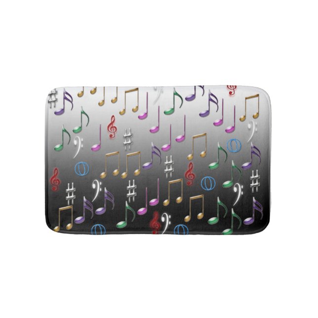Colorful musical notes bath mat (Front)