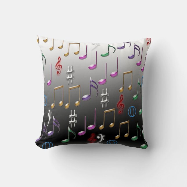 Colorful musical notes cushion (Front)