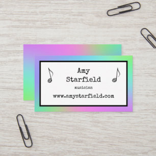 Colorful Musician Business Cards