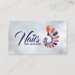 Colorful Nails Spiral Appointment Business Card