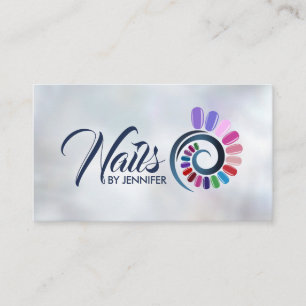 Colorful Nails Spiral Appointment Business Card