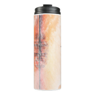 Colorful Nature Vibrant Dragonfly Floral Art Thermal Tumbler
