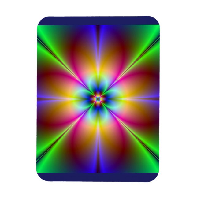Colorful Neon Daisy  Magnet (Vertical)