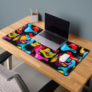 Colorful Neon Graffiti Hip Hop Street Art Desk Mat