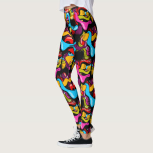 Colorful Neon Graffiti Hip Hop Street Art Leggings