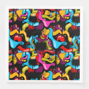 Colorful Neon Graffiti Hip Hop Street Art Napkin