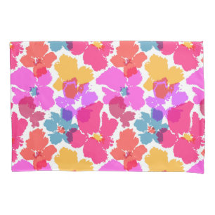 Colorful Neon Modern Flower Pattern Pillowcase