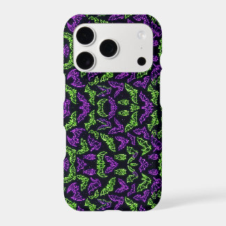 Colorful Neon Purple Green Bats iphone 17 case