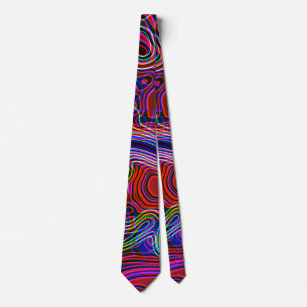 Colorful Neon Rainbow Abstract Tie