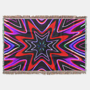 Colorful Neon Vibes Pattern Throw Blanket
