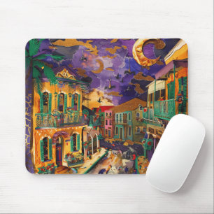 COLORFUL NEW ORLEANS MARDI GRAS SCENE MOUSE PAD