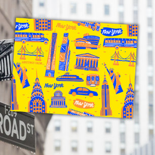 Colorful New York City USA Travel Art Kids Postcard