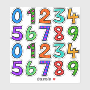 Colorful Numbers Sticker