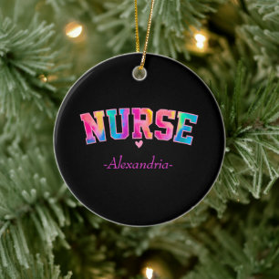 Colorful Nurse Ceramic Tree Decoration