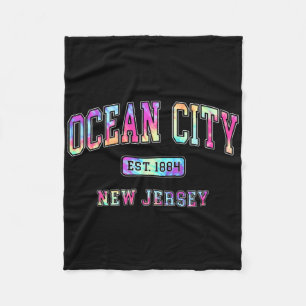 Colorful Ocean City Nj 1884 Tie Dye Beach Beach Va Fleece Blanket
