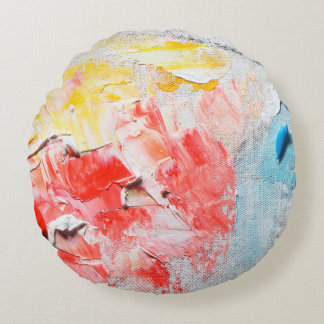 colorful oil paint on canvas paint,brush,stroke,ba round cushion