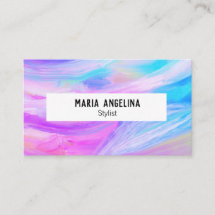 Colorful oil painting abstract purple blue business card
