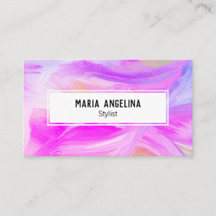 Colorful oil painting abstract purple business card