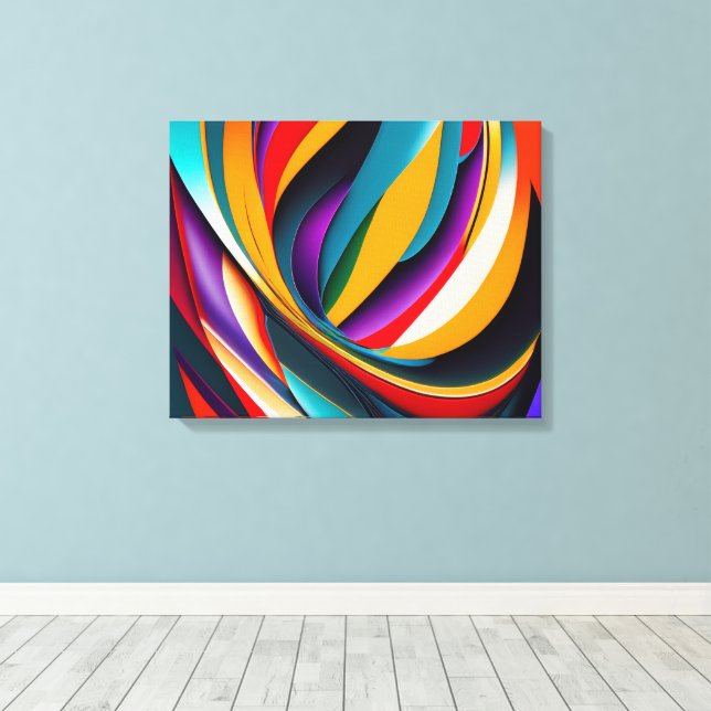 Colorful Oil Rainbow Abstract Canvas Print (Insitu(Wood Floor))