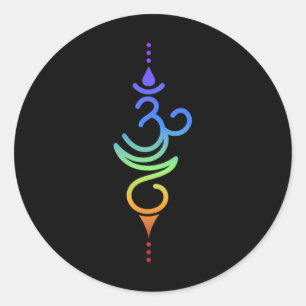 Colorful Om Symbol Spiritual Energy Design  Classic Round Sticker