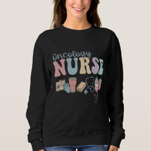Colorful Oncology Nurse Retro Aesthetic Sweatshirt