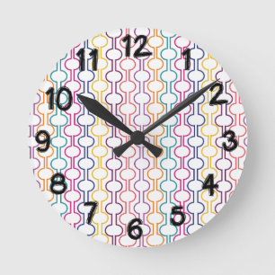 Colorful Open Circles Round Clock