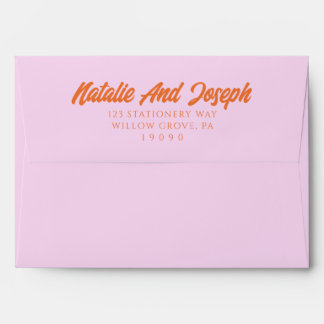 Colorful Orange Pink Funky Modern Wedding  Envelope