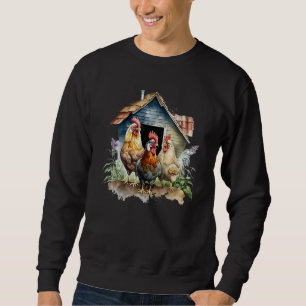 Colorful Organic Farm Chicken House Nr 5 Sweatshirt