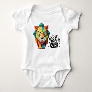 Colorful Origami Lion Artwork design Baby Bodysuit