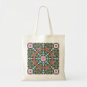 Colorful Ornamental Rosette Mandala Art Tote Bag