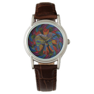Colorful Ornate Elephant and Mandala Watch
