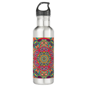 Colorful Ornate Kaleidoscope Mandala Pattern 710 Ml Water Bottle