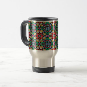 Colorful Ornate Kaleidoscope Pattern Travel Mug