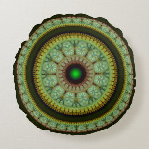 Colorful ornate round pattern cushion