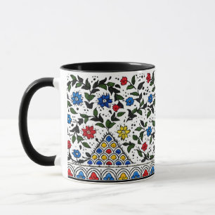 Colorful Ottoman Floral Pattern Wrap-Around Coffee Mug