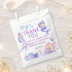 Colorful Our Little Mermaid All Ages Birthday Favour Bags