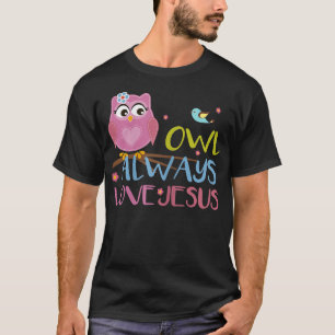 Colorful Owl Always Love Jesus Youth Christian T-S T-Shirt