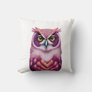 Colorful Owl Bird Artwork Cushion