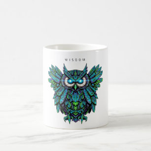 Colorful Owl Graphic with Wisdom Quote Coffee Mug