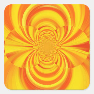 COLORFUL PAINT RAINBOW SWIRL ART SQUARE STICKER