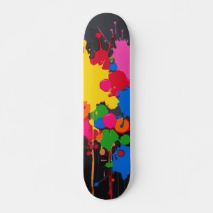 Colorful Paint Splash & Drip Abstract Design Skateboard