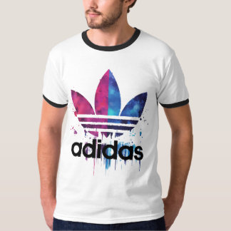 Colorful Paint Splash Logo Graphic Ringer T-Shirt