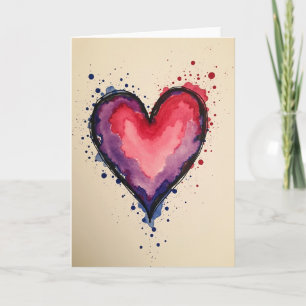 Colorful Paint Splatter Heart Card