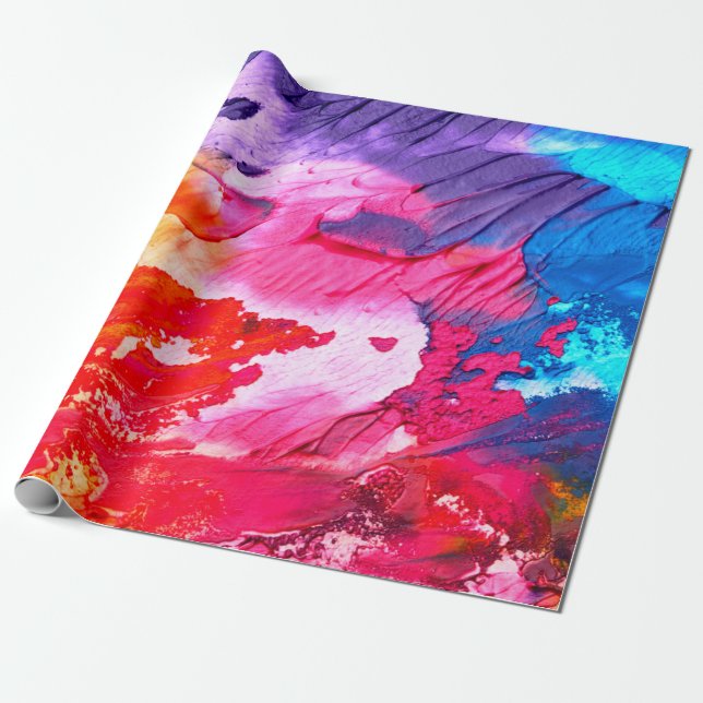 Colorful painting background wrapping paper (Unrolled)