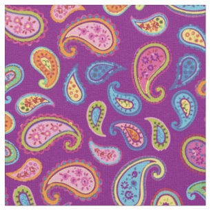 Colorful Paisley Moroccan Kids Room Decor Purple Fabric